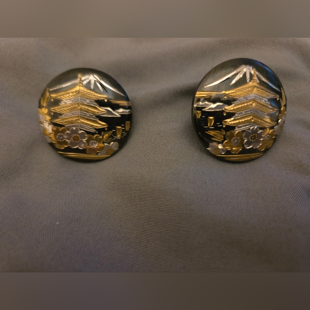 Vintage Japanese Sterling Silver Screwback Earrings